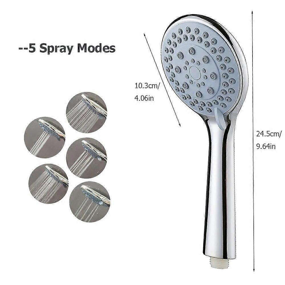 Bathroom Shower Head 5 Modes Adjustable Jetting Rainfall Shower Head Multi-function Water Saving Handheld Shower Accessories