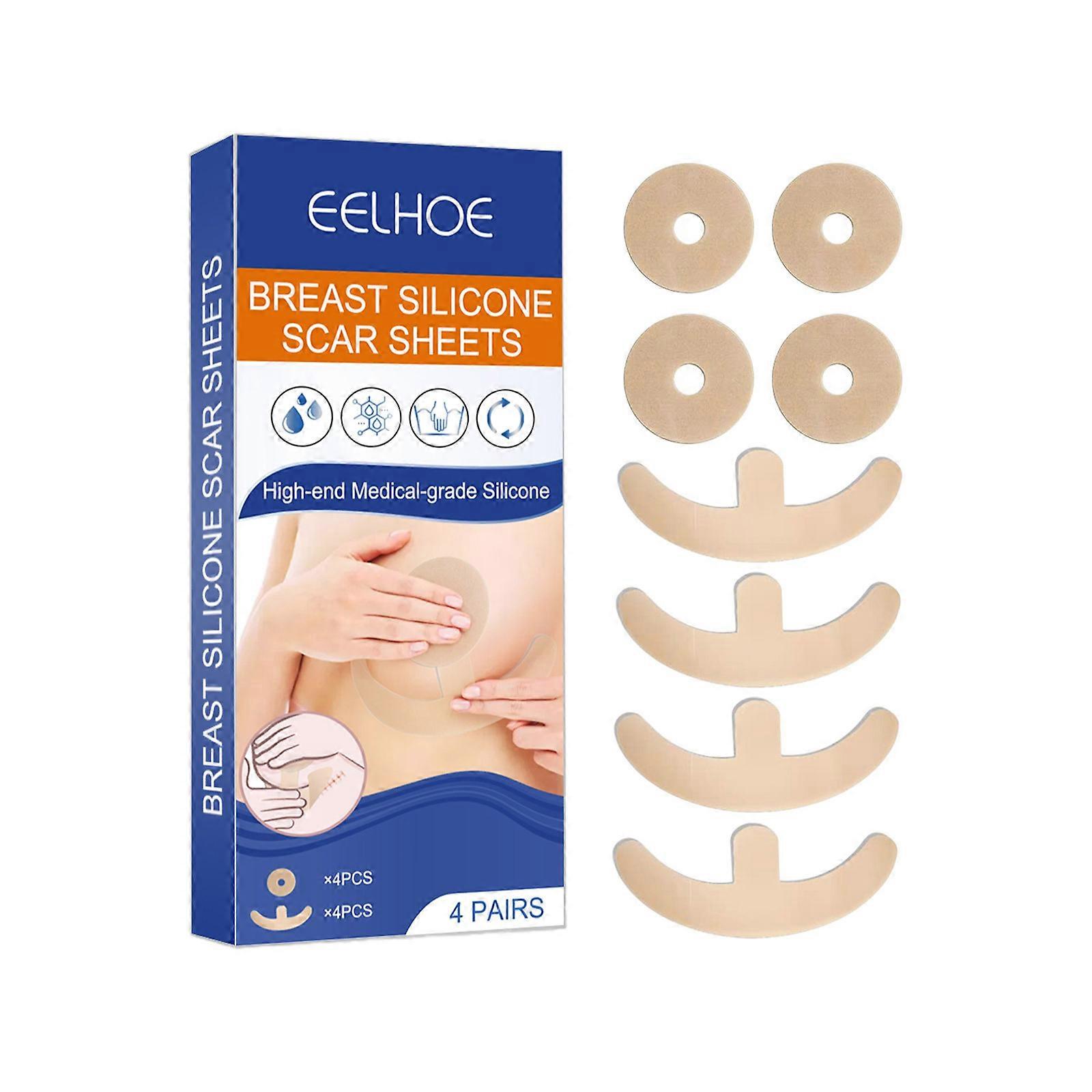 4Pairs Breast Scar Patches 8pcs Silicone Scar Patches Breast Help Recovery Reduce Scars Breast Reduction Surgeries