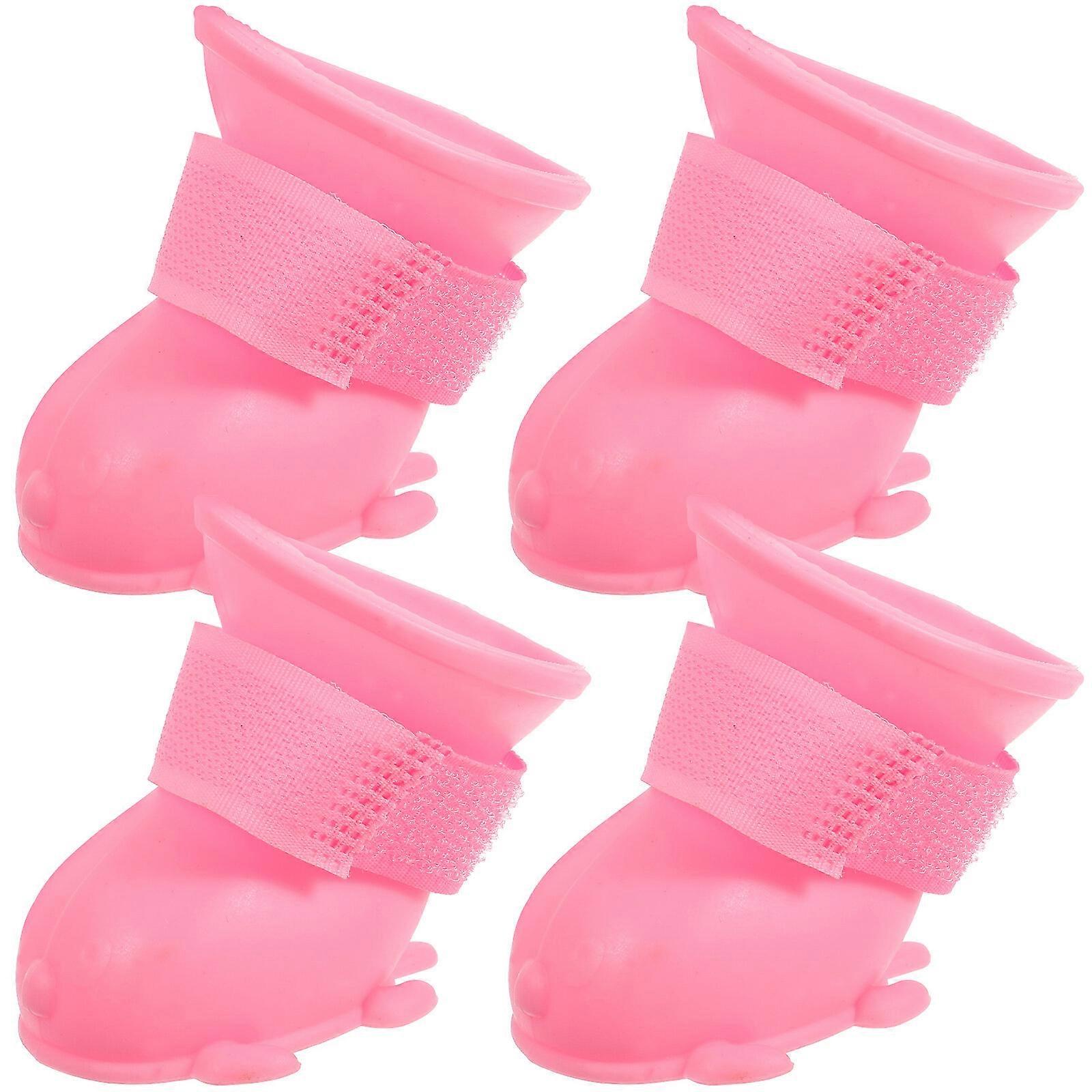 1 Conjunto de Botas de Chuva à Prova d'Água para Animais de Estimação TPR Cães Botas de Chuva Botas de Cachorro Ajustáveis Chuva Neve Botas de Animais de Estimação