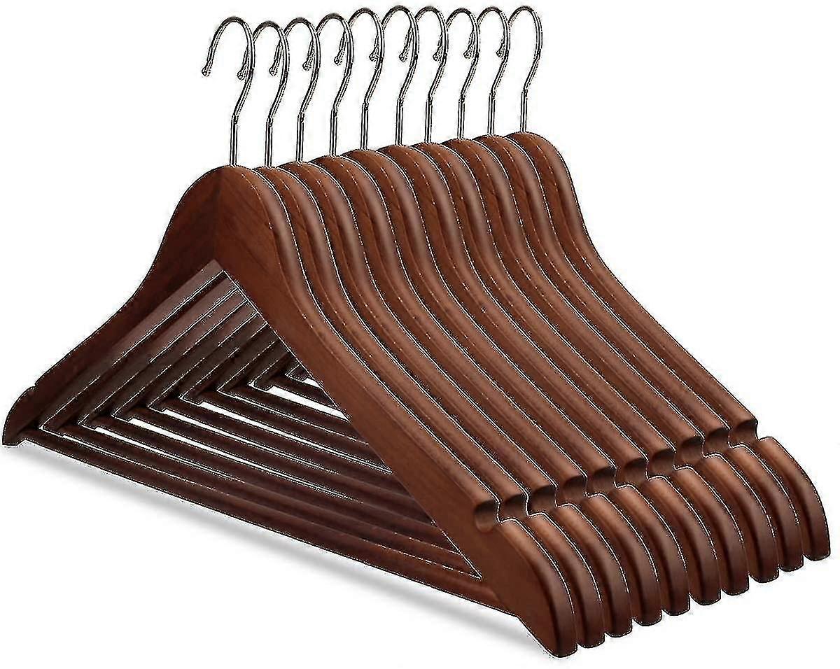 10 stücke Massivholz Kleiderbügel Mit Rillen Vintage Kleiderbügel Für Hemd Bh Mantel