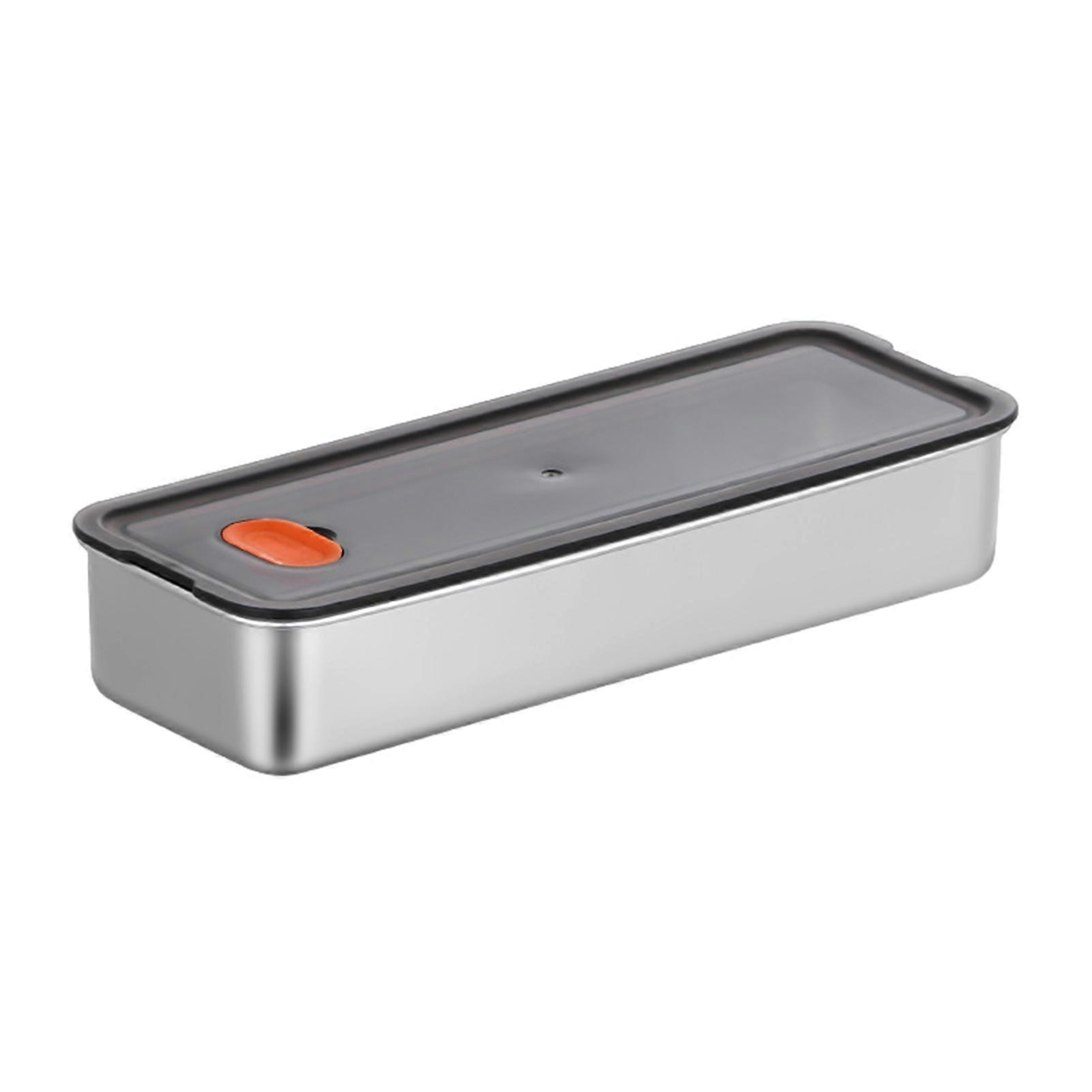 Bacon Container for Refrigerator Stainless Steel Airtight Bacon Storage Containers with Lids Dishwasher Safe Deli Meat Crisper Box Space-Saving Kitche