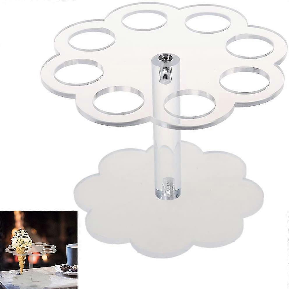 Removable 8 Holes Acrylic Ice Cream Cone Holder Stand Cone Display Stand