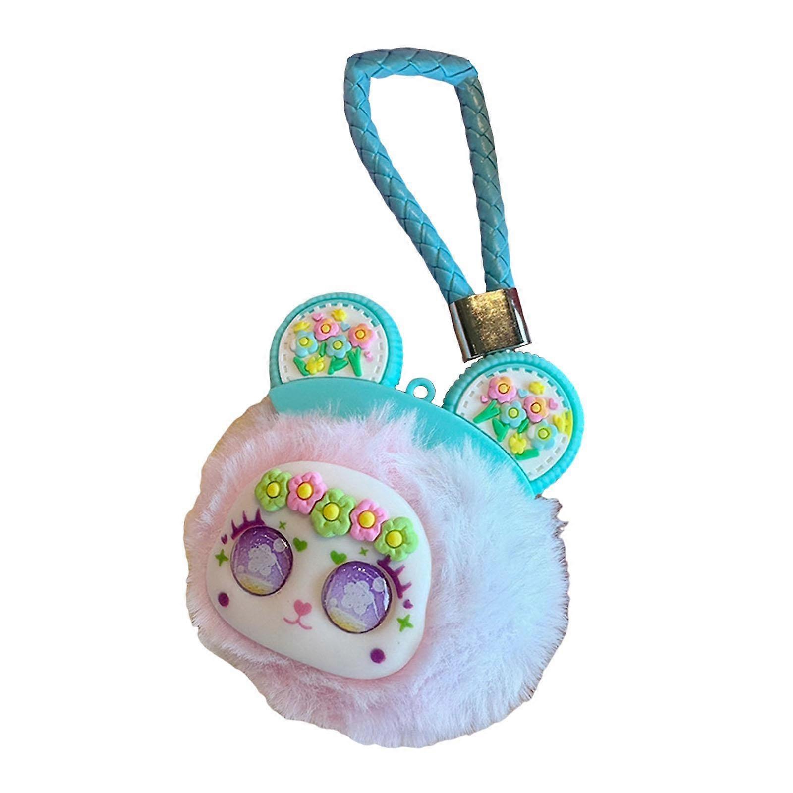 Plush Keychain Cartoon Doll Plush Keychain Decoration Soft Plush Pendant Toy Light Violet