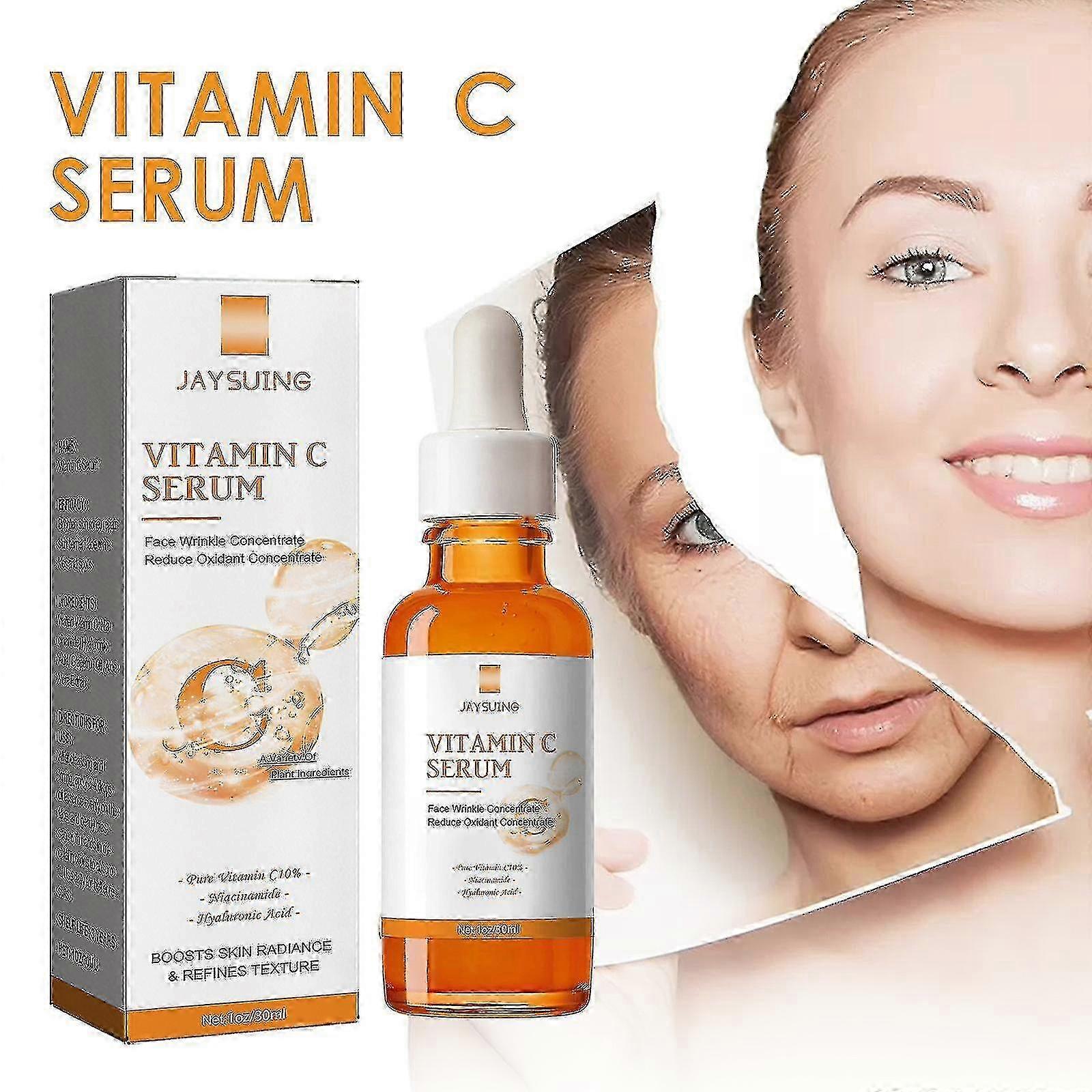 Jaysuing תמצית ויטמין C לחות, נוגדת קמטים, מעניקה לחות, מבהירה, מחדשת, ממצקת את העור, משקמת