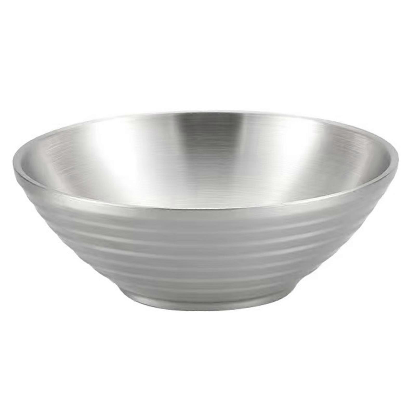 Creative Stainless Steel Soup Bowl Korean Style Golden Silver Color Fruit Salad Bowl Single Layer Home Tableware Kitchen Utensils