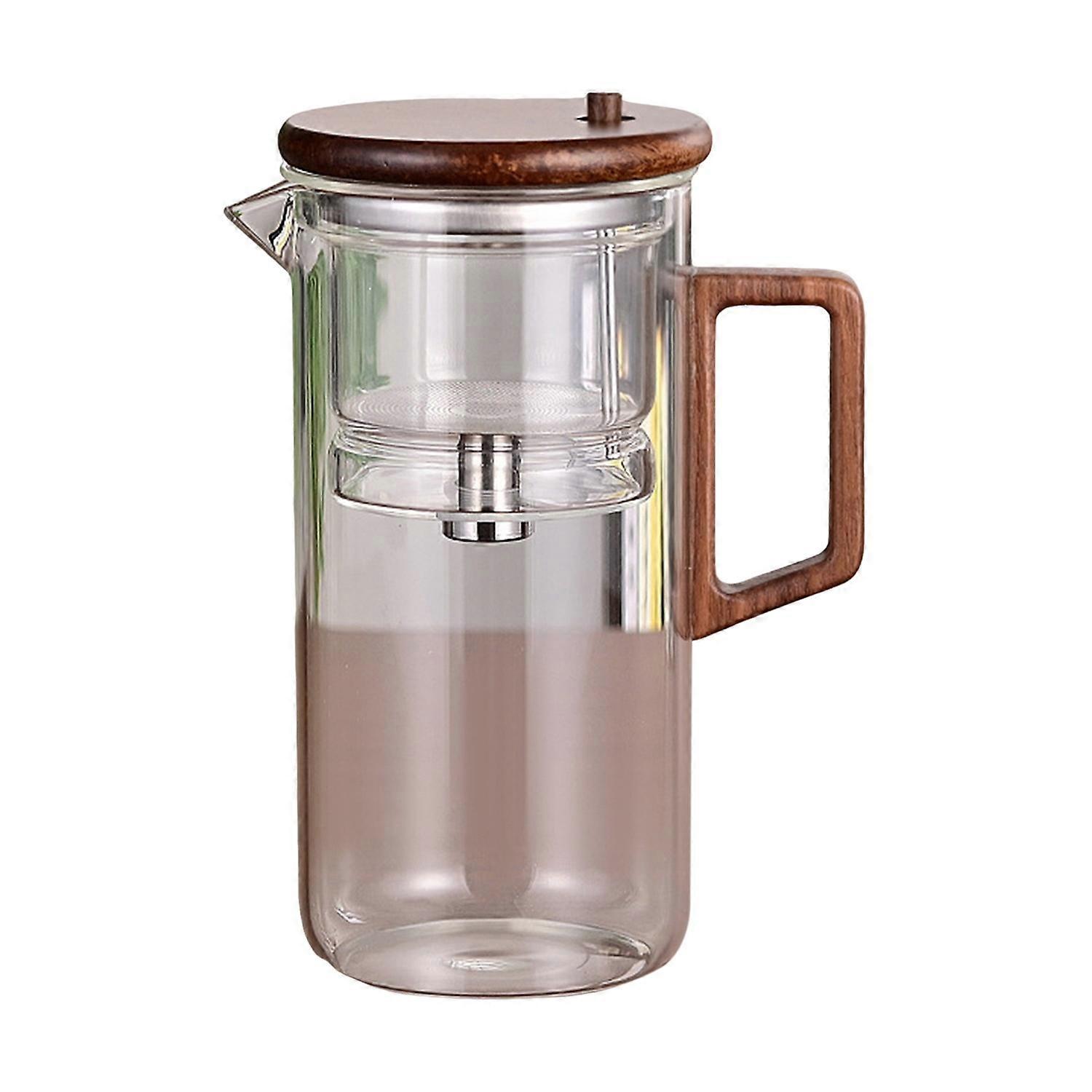 550/750ml Tea Pot with Infuser Wooden Handle Teapot Borosilicate Glass Teapot Water Separation