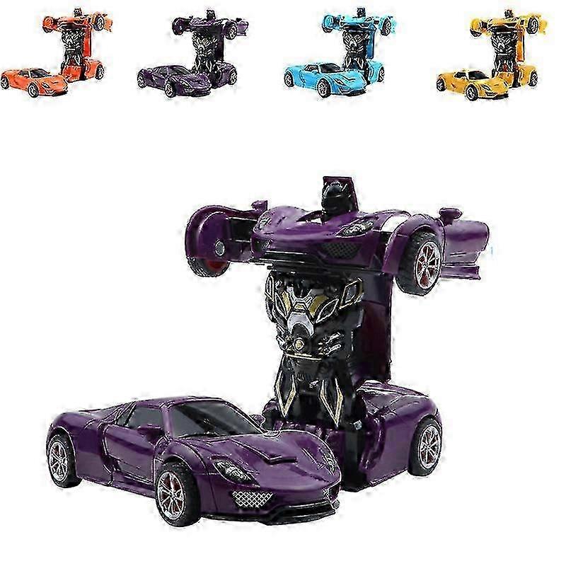 Two-in-one transforming robot car Porsche model mini automatic transforming robot toy