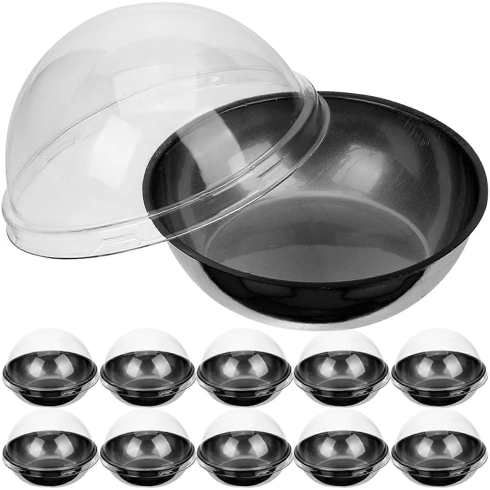 50Pcs Mini Cake Boxes Clear Round Muffin Holders Mini Dome Boxes with Lids