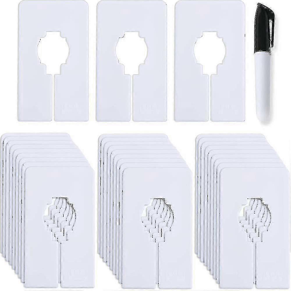 30 فواصل خزانة لتعليق الملابس - فواصل حجم الملابس ، مجموعة مقسم خزانة بيضاء أوسع 1.5x