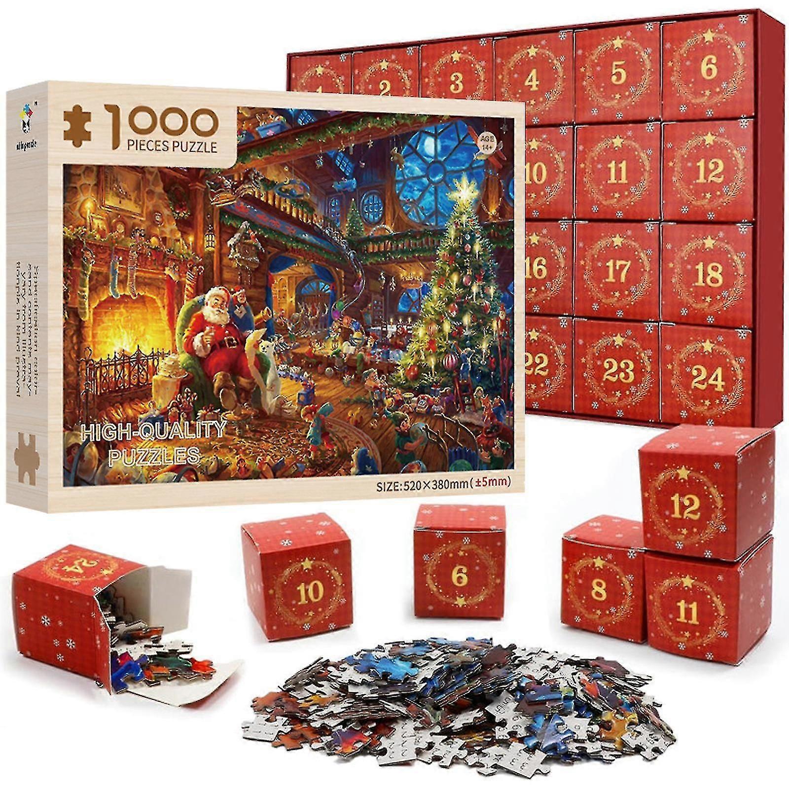 2023 アドベント ジグソー パズル - 1000 ピース-サンタのパズル ギフト、100% 新品