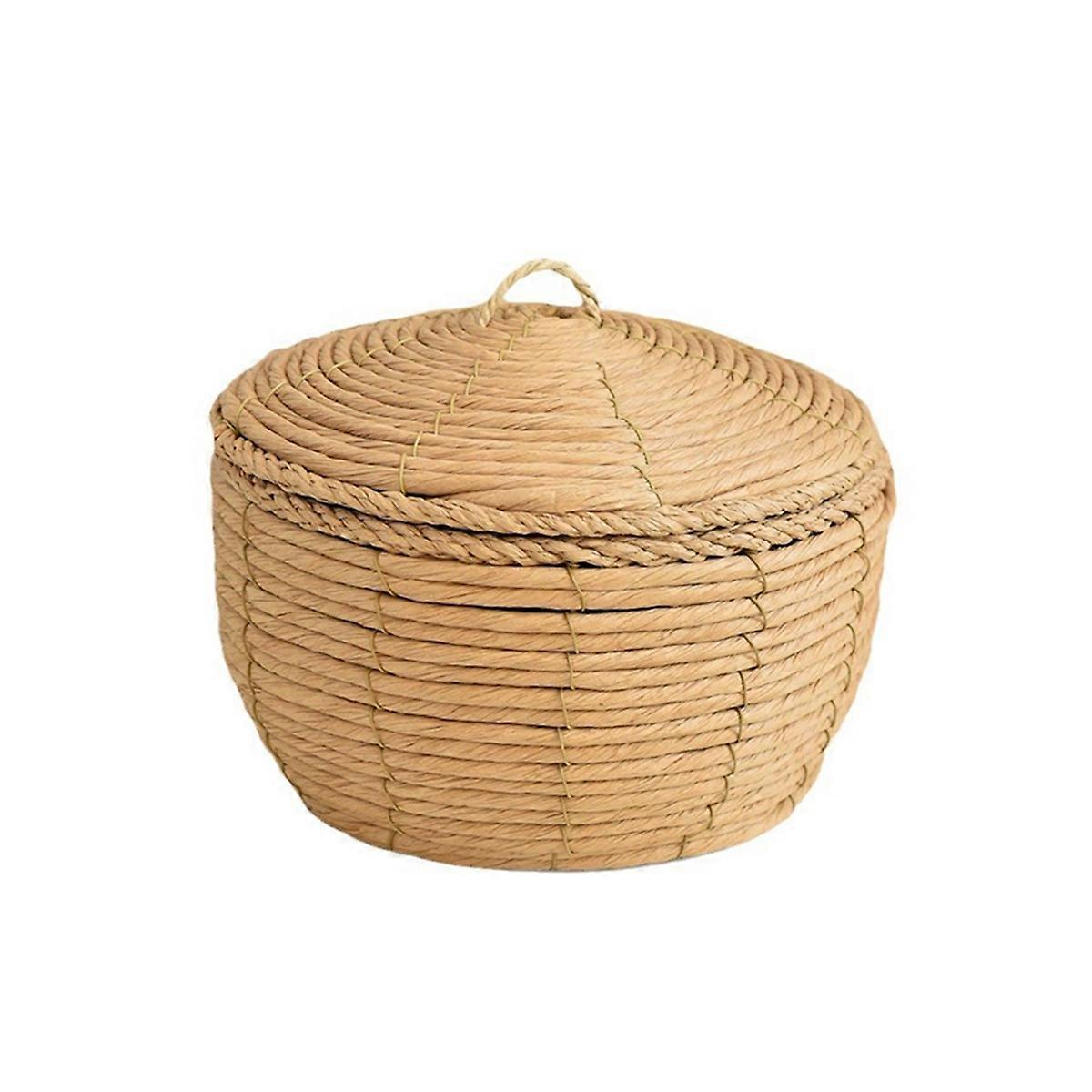 Förvaringskorg i rotting på skrivbordet, handvävd förvaringskorg för leksaker, sugrörskorg för hushåll, stor