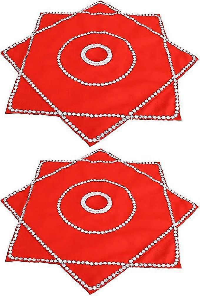 Dance Handkerchief Red Cloth Chinese Dancing Performance Octagonal Towel Flower Stage Hanky
