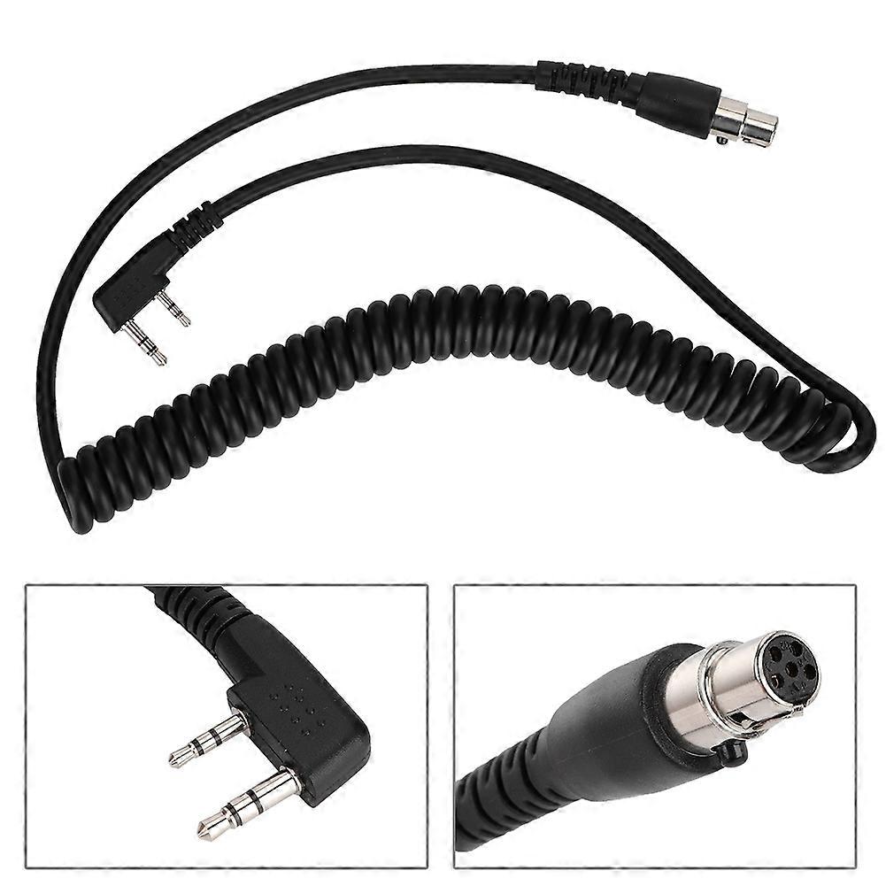 2-Pin to 5-Pin Coil Cord Cable for Kenwood/HYT/Baofeng/Relm Two Way Radios and Headsets