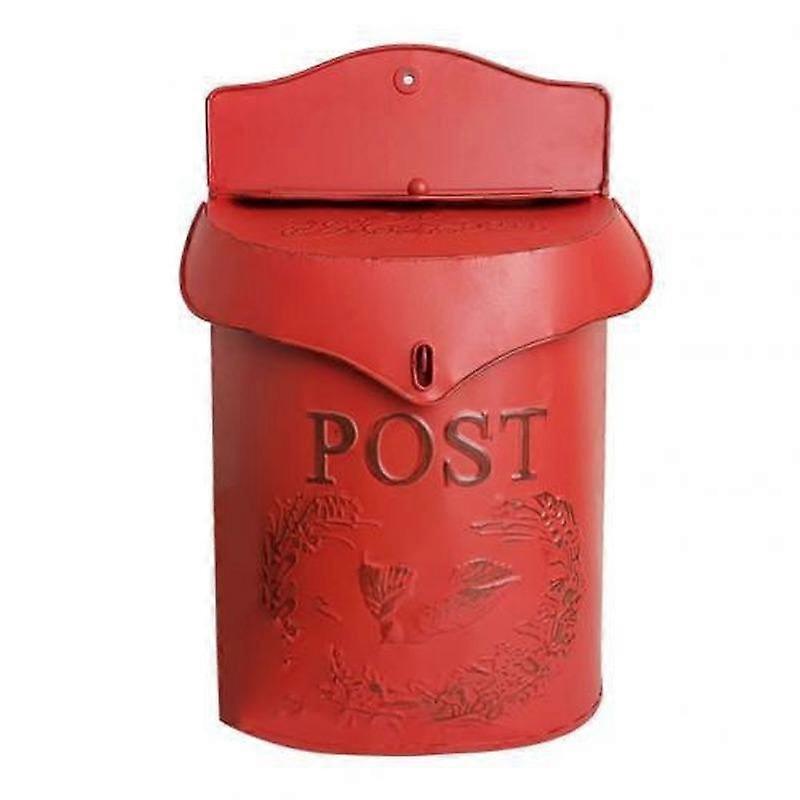 Vintage Handmade Metal Pastoral Lockable Secure Iron Letter Newspaper Mail Box Wall Mounted Mailbox