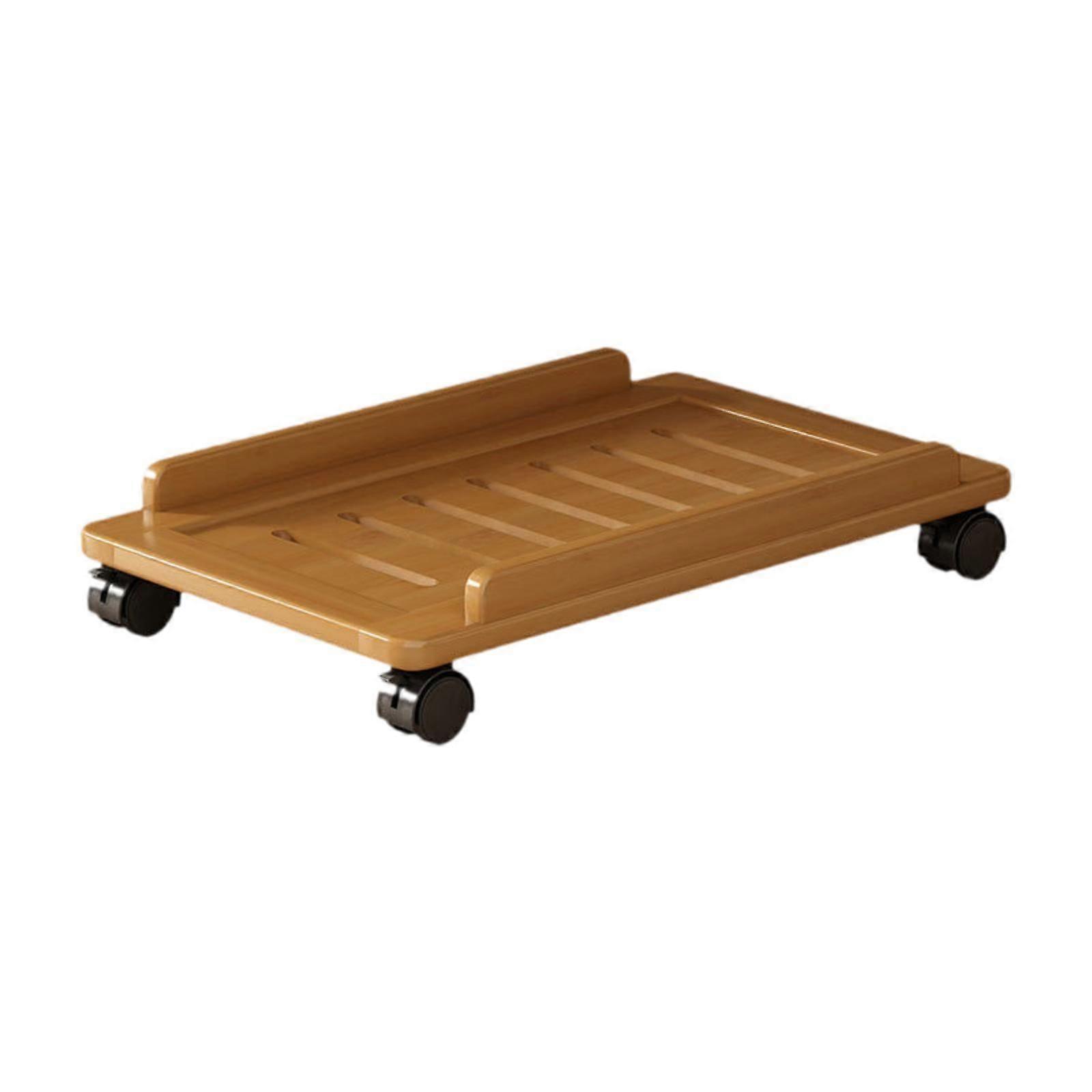 Support d'ordinateur mobile en bois, support utilitaire pour bureau, avec roulettes