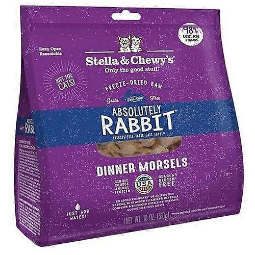 Stella & Chewy's冻干生猫晚餐小食富含蛋白质的猫和小猫食物绝对兔子味,18盎司