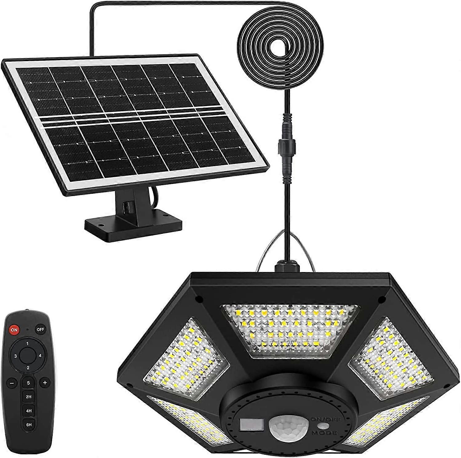 Solar Shed Light With Motion Sensor Remote Control Multiple Modes