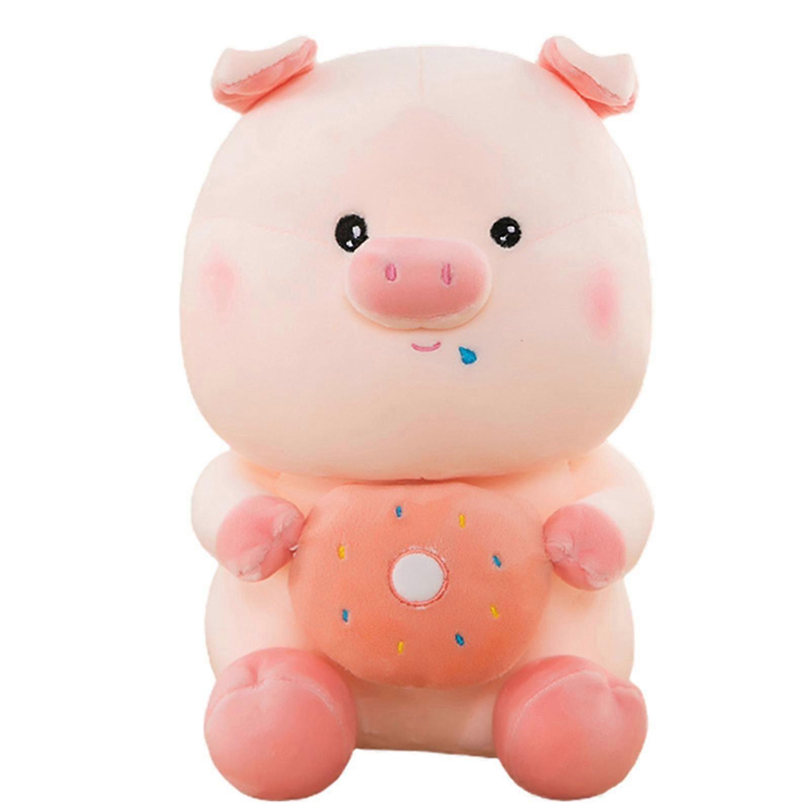 Cartoon Pig Plush Doll Elastic Stuffed Cute Animal Plushies Pacify Rag Toy Gift