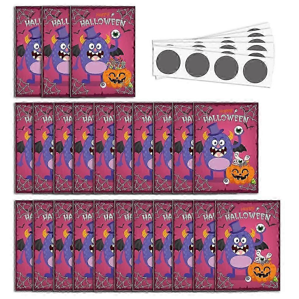 24pcs/set Scratch off Cards for Halloween Parties Interactive Fun Game Toy