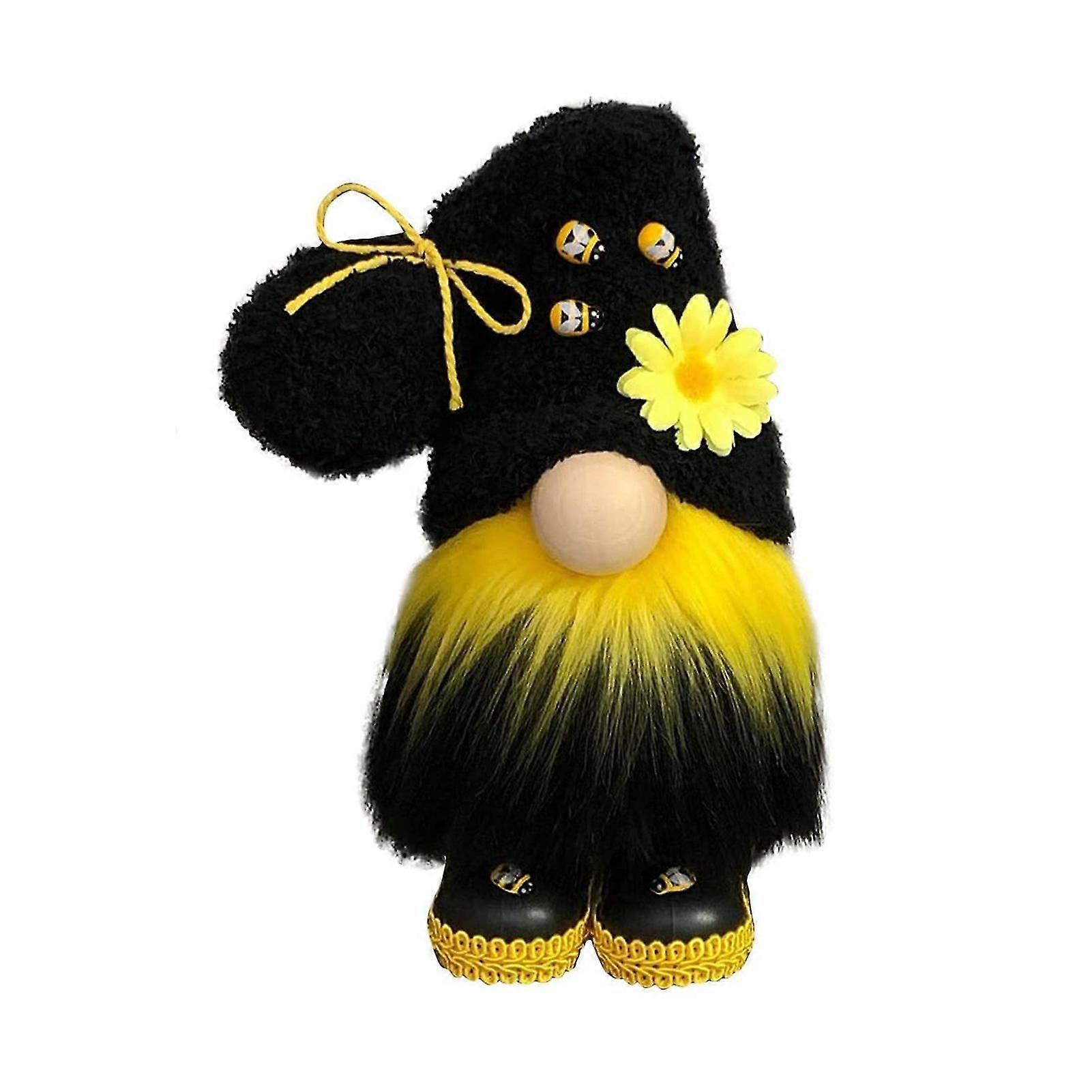 1/2 PCS Bee Festival Gnome Plush Toy with Bee & Flower Decor World Bee Day Dwarf Doll Themed Stuffed Ornament Gift