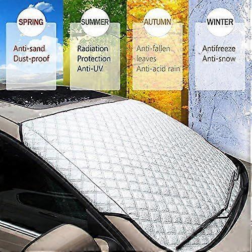 WeFine Car Windscreen Frost Cover Heavy Duty Windscreen Frost Protector Snow Ice Frost Sun UV Dust Water Resistent Pefect Fit for Cars SUVs in all Wea