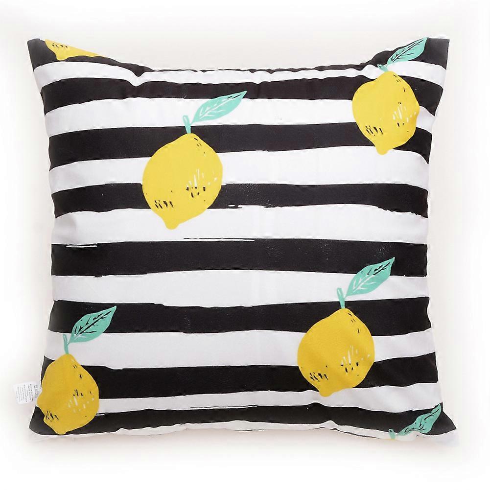 1Pc Soft Pillow Case Cartoon Fruit Pattern Seat Cushion Cover For Sofa And Office Decor Stripes Lemon