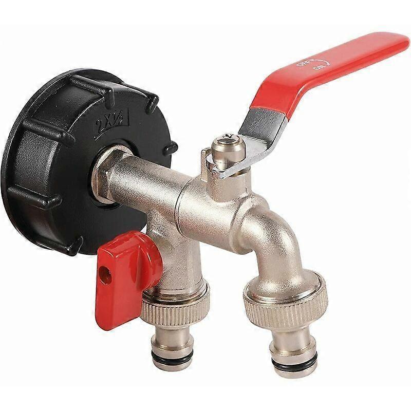 IBC Adapter, S60X6 IBC Tank Adapter, 1/2" IBC Ball Valve Garden Faucet, Garden Hose Faucet Adapter
