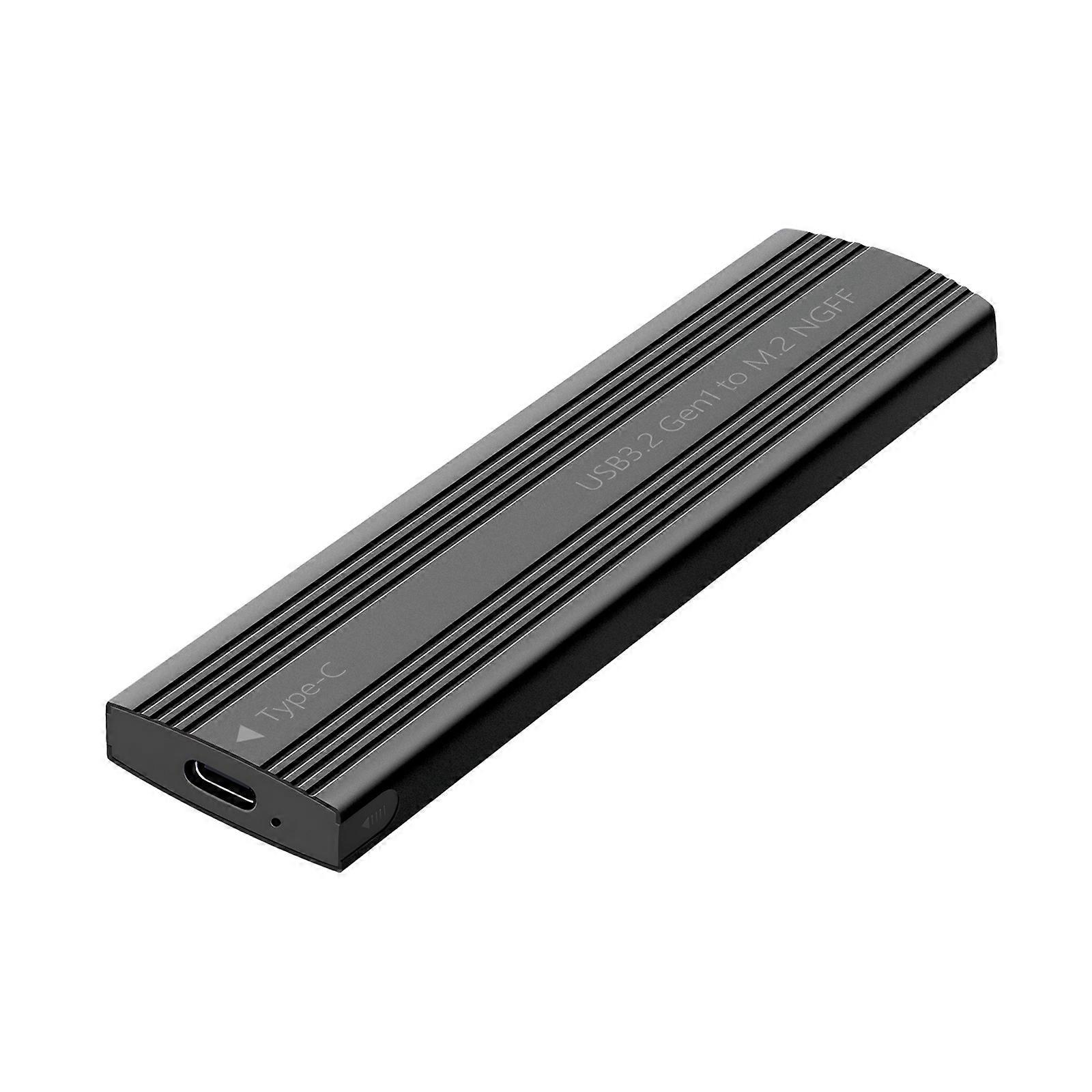 Fast Speed Aluminum M.2 Double Protocols Solid Disk Enclosure Adapter Support USB3.2 480Mbps Read Write 5Gbps Transfer  Black
