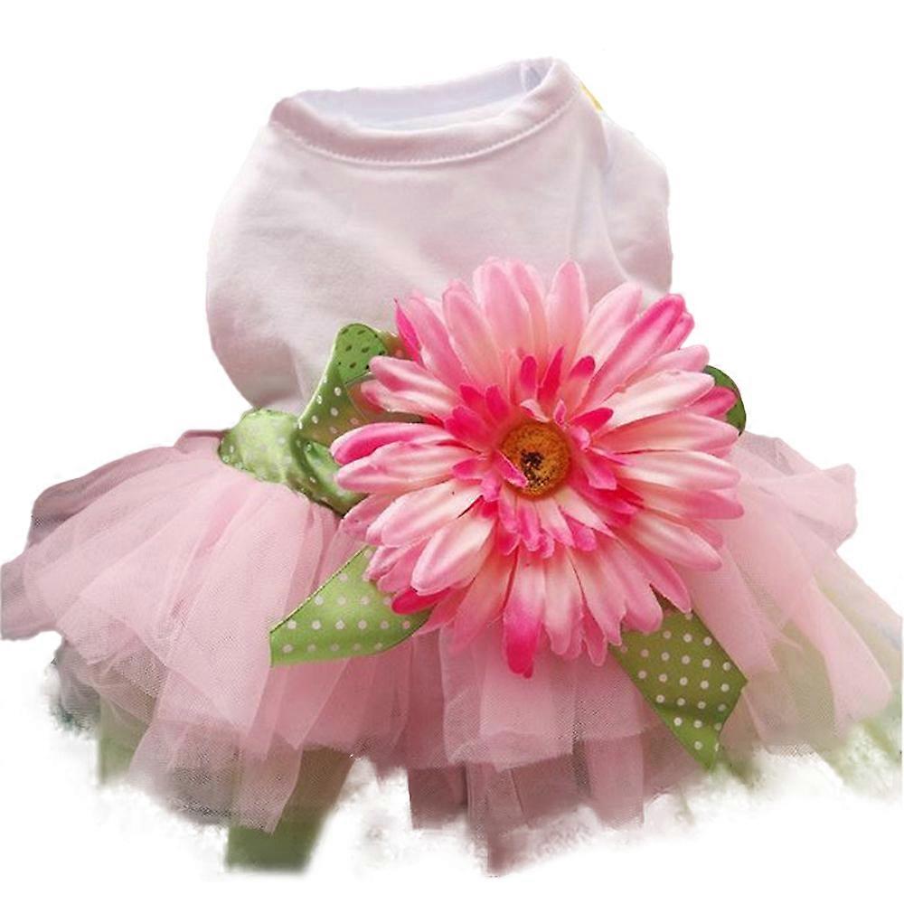 فساتين القوس الفاخرة ، توتو زهرة الترتر عالية الجودة القطن الدانتيل نمط الزفاف اللباس لفصل الصيف الخوخ زهر الأليفة حماية الجلد ، لطيف جرو