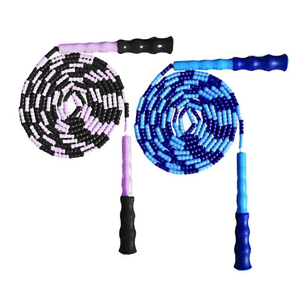Fitness Skipping Rope, Tangle-Free Segmented Jumping Rope With Anti-Skid Design, Soft Beaded Non-Slip Handle Adjustable Length Skipping Rope For