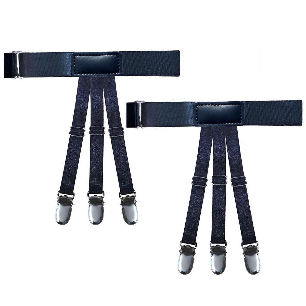 Shirt Stays For Men 1 Pair, Mens Shirt Stays Shirt Garters Adjustable Elastic Shirt Holders With Locking Αντιολισθητικά κλιπ (1 ζευγάρι, μαύρο)