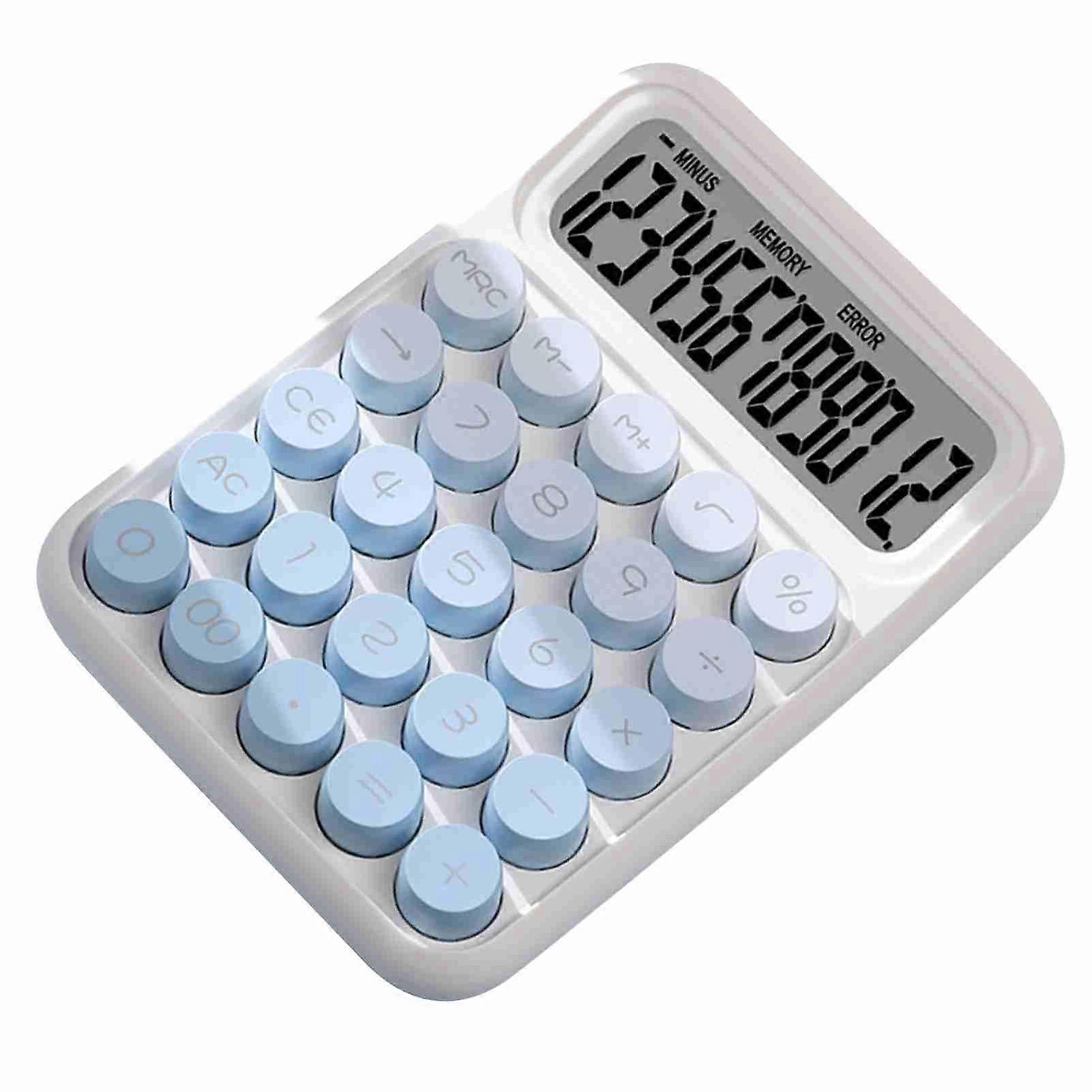 Blue 12-Digit Large Button Calculator with Clear Display - Ideal for Students and Accountants