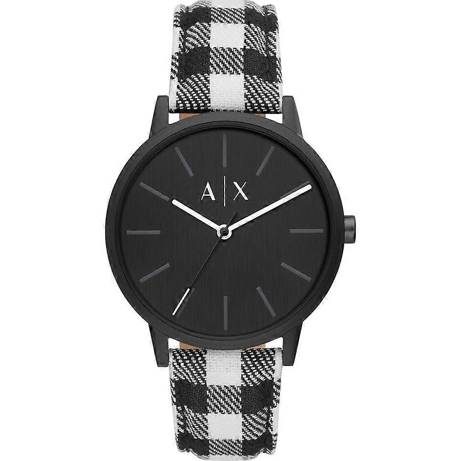 Armani Exchange Ax2729 Men's Watch - Black Dial, Checkered Strap