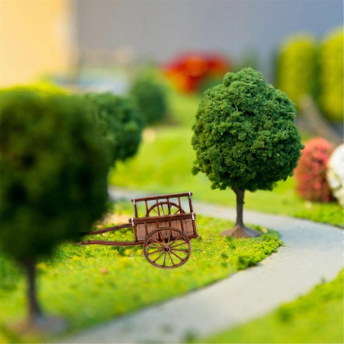 Cart Model Miniature Cart Fairies Figurines Miniature Wheel Toddler
