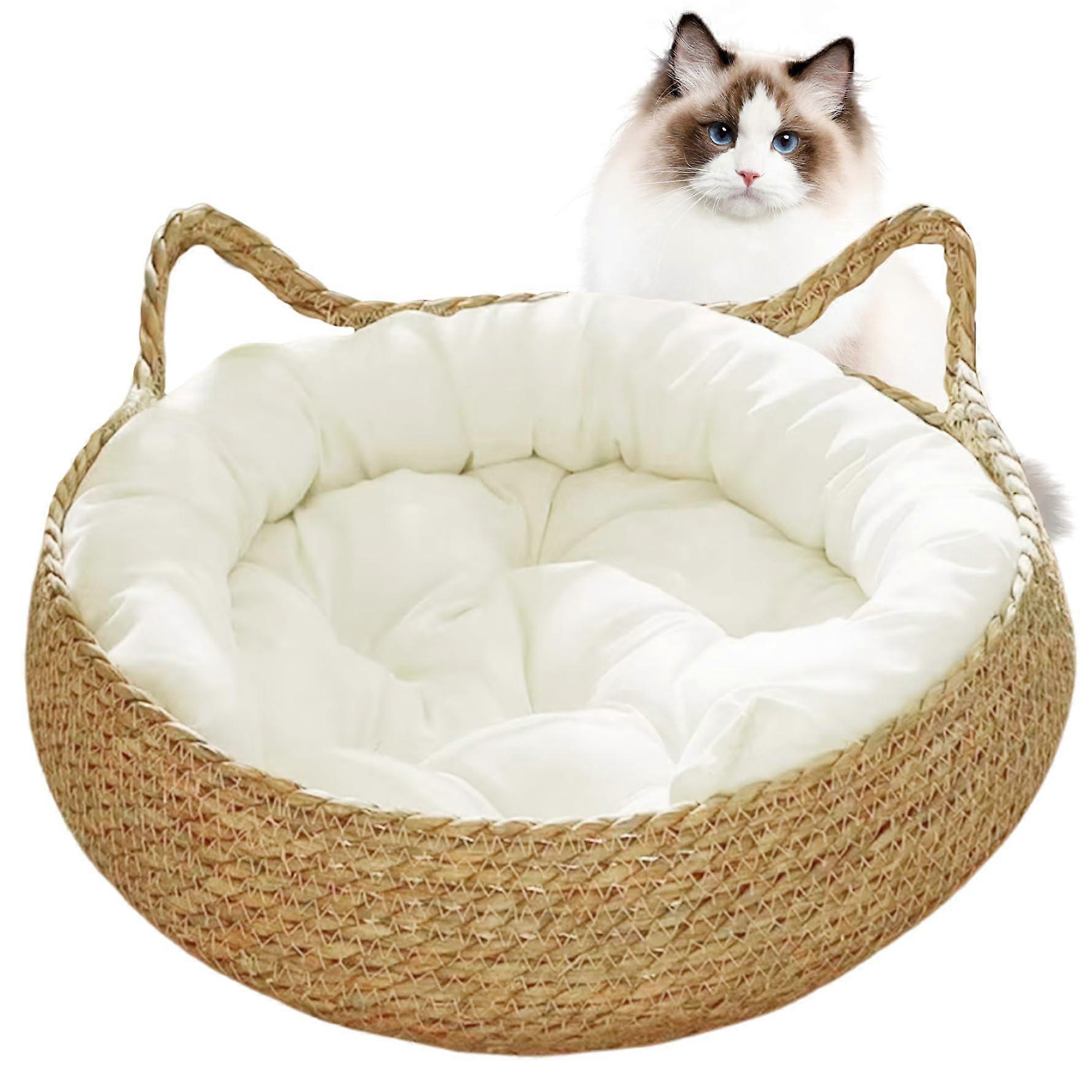 Scratch-Proof Foldable Cat Bed for Sleeping 15inch Round