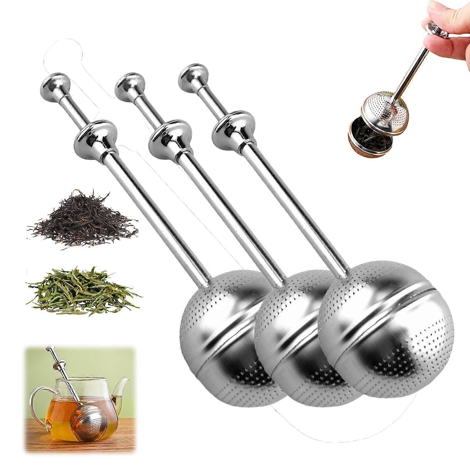 3 Pieces Stainless Steel Tea Strainers with Handle for Tea Brewing and Sugar Duster, Fine Mesh, Durable Design