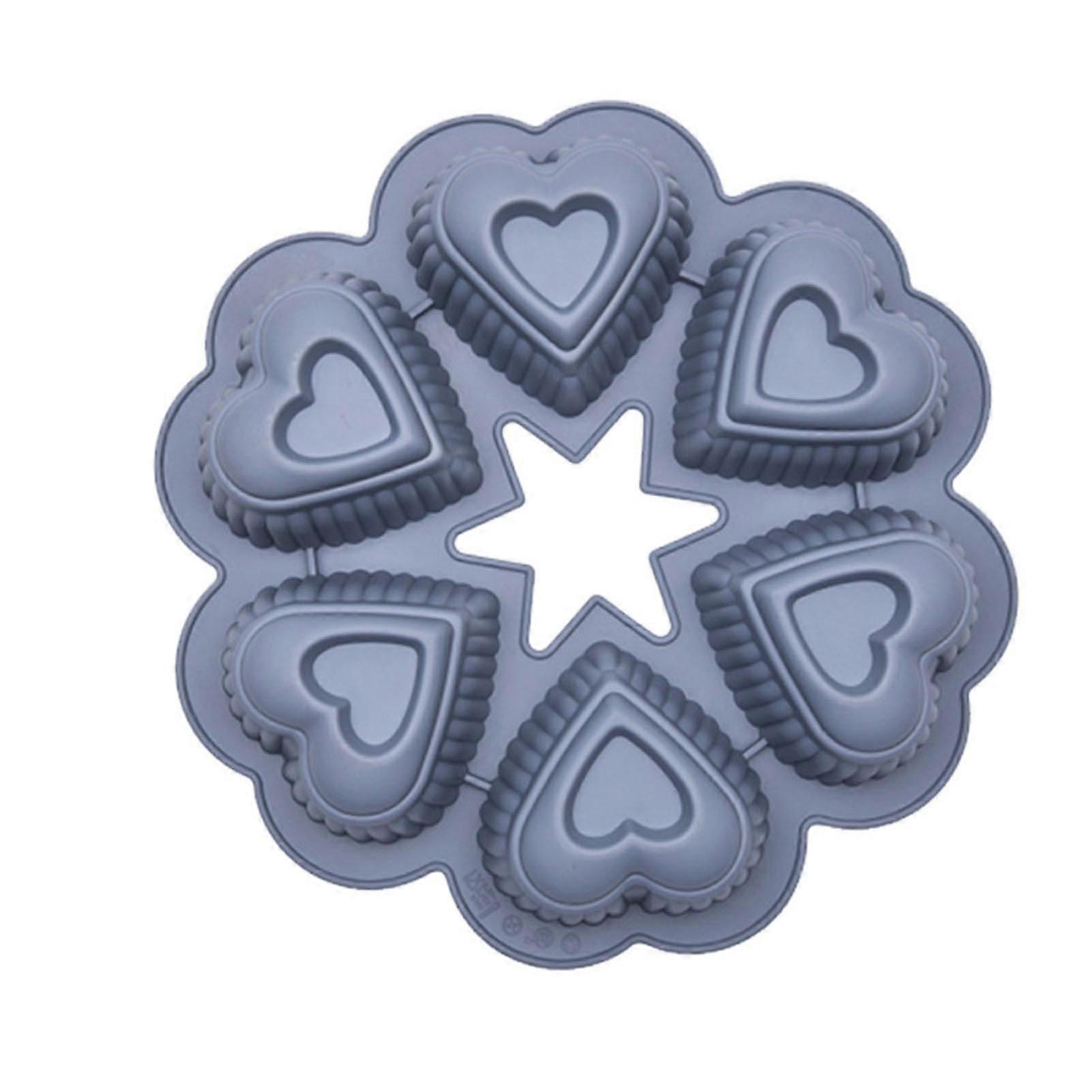 6 hulrum Mousse Forme Hjerteformede kageforme Bagepande Chokoladeforme