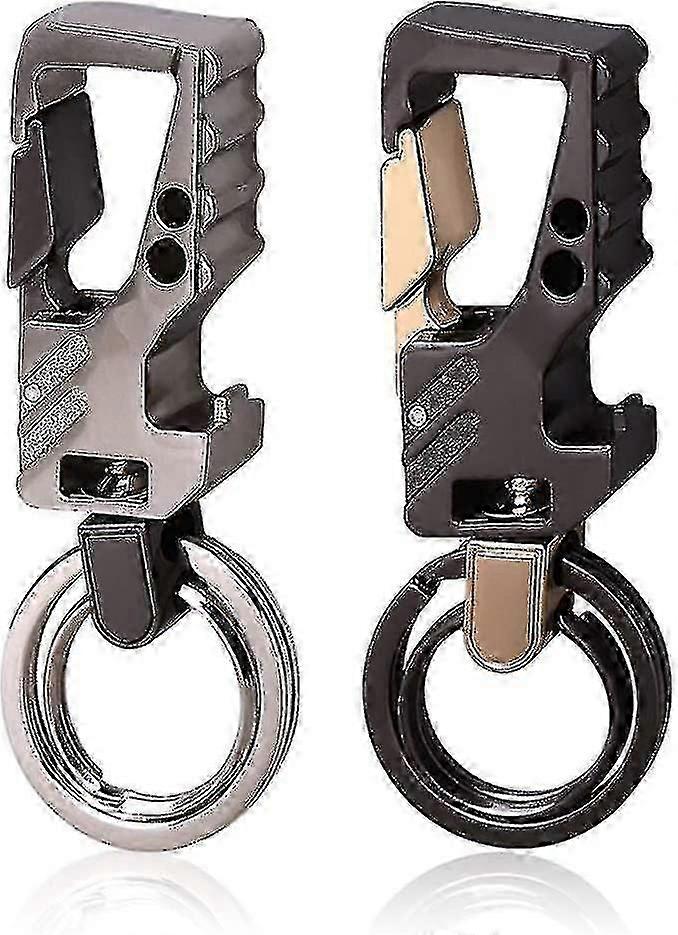 2 Pcs Keychain, Car Key Chain Metal Keyring Bottle Opener Keychain For Men