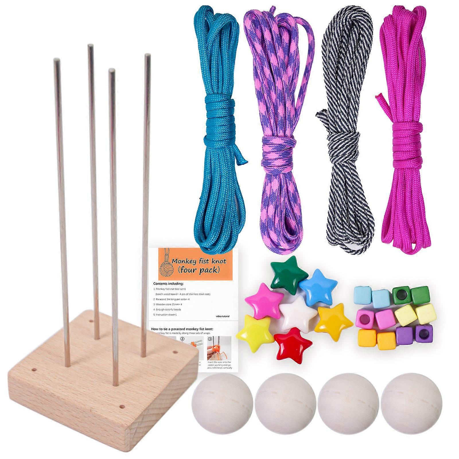 Monkey Fist Making Kits Monkey Fist Umbrella Rope Ball Weaving Kits Monkey Fist Paracord DIY Set for Bag Decoration