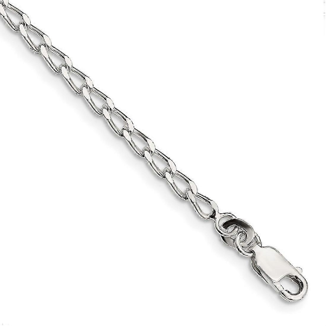 925 Sterling Silver Solid Polished 2.8mm Open Link Chain Bracelet Lobster Claw-Link-Bracelet for Women and Men - Length: