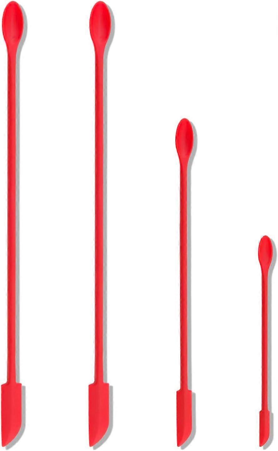 4 pcs 3 Sizes Mini Silicone Spatula Small Silicone Spatula Cosmetic Silicone Spatula Last Drop Spatula for Beauty and Kitchen Reusable,Flexible