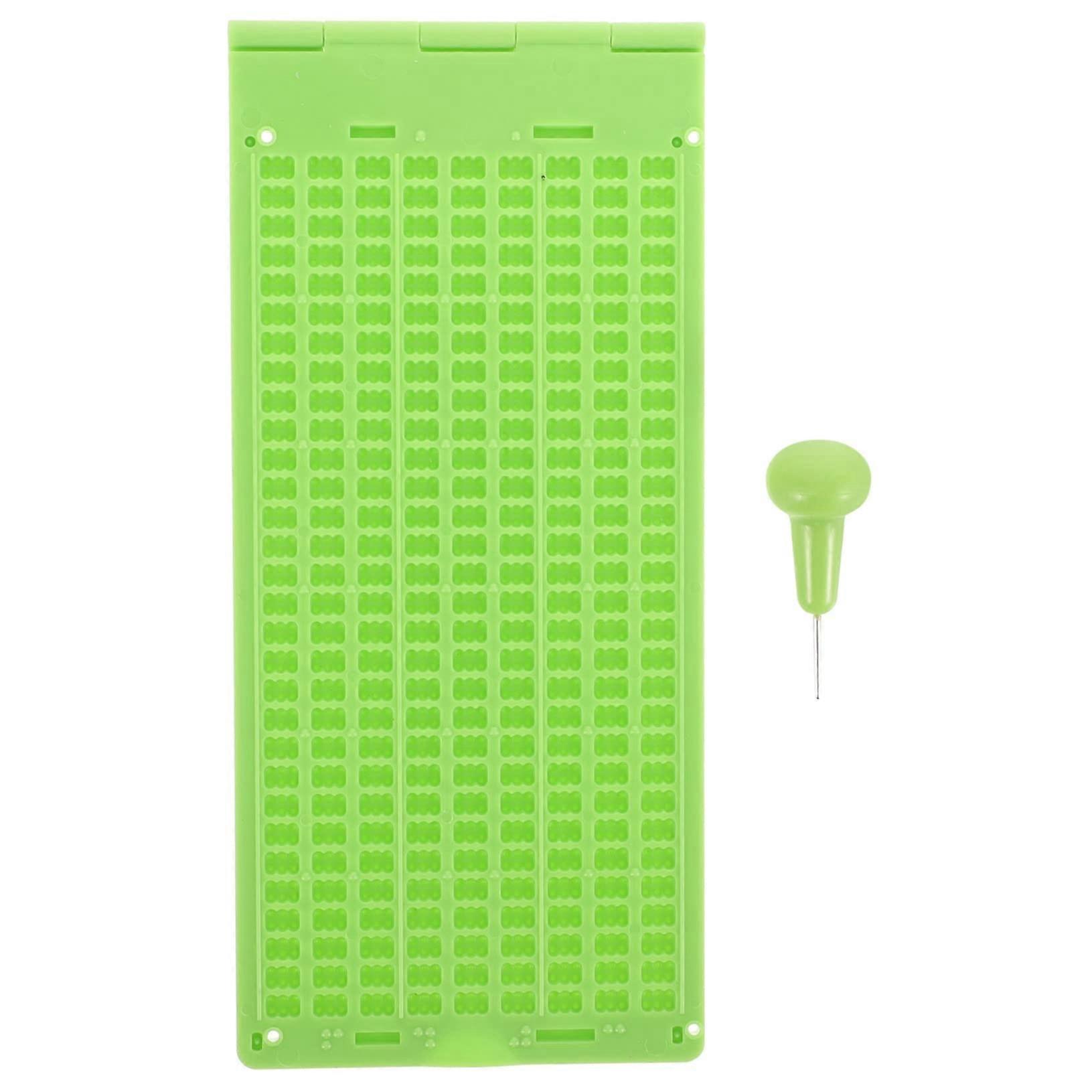 Plastic Braille and Stylus Set 9 Cell Tablet Writing Board for Blind Users - Durable Learning Tool with 30 Cells