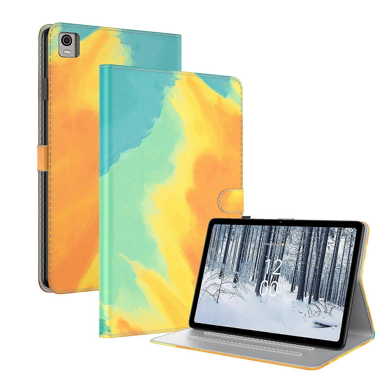 For Nokia T21 Watercolor Pattern Flip Leather Tablet Case