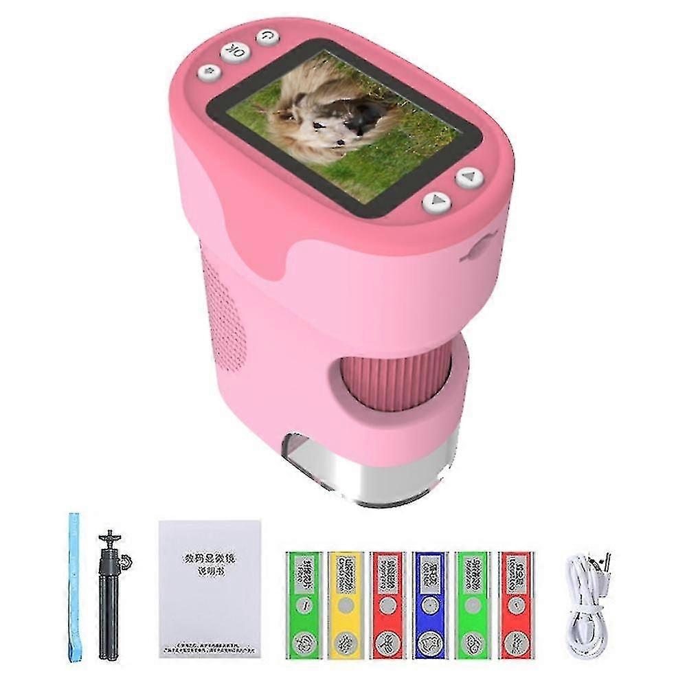 F2 2.0 inch IPS Children Microscope Camera Science Experiment Toy Monocular Microscope Support Video