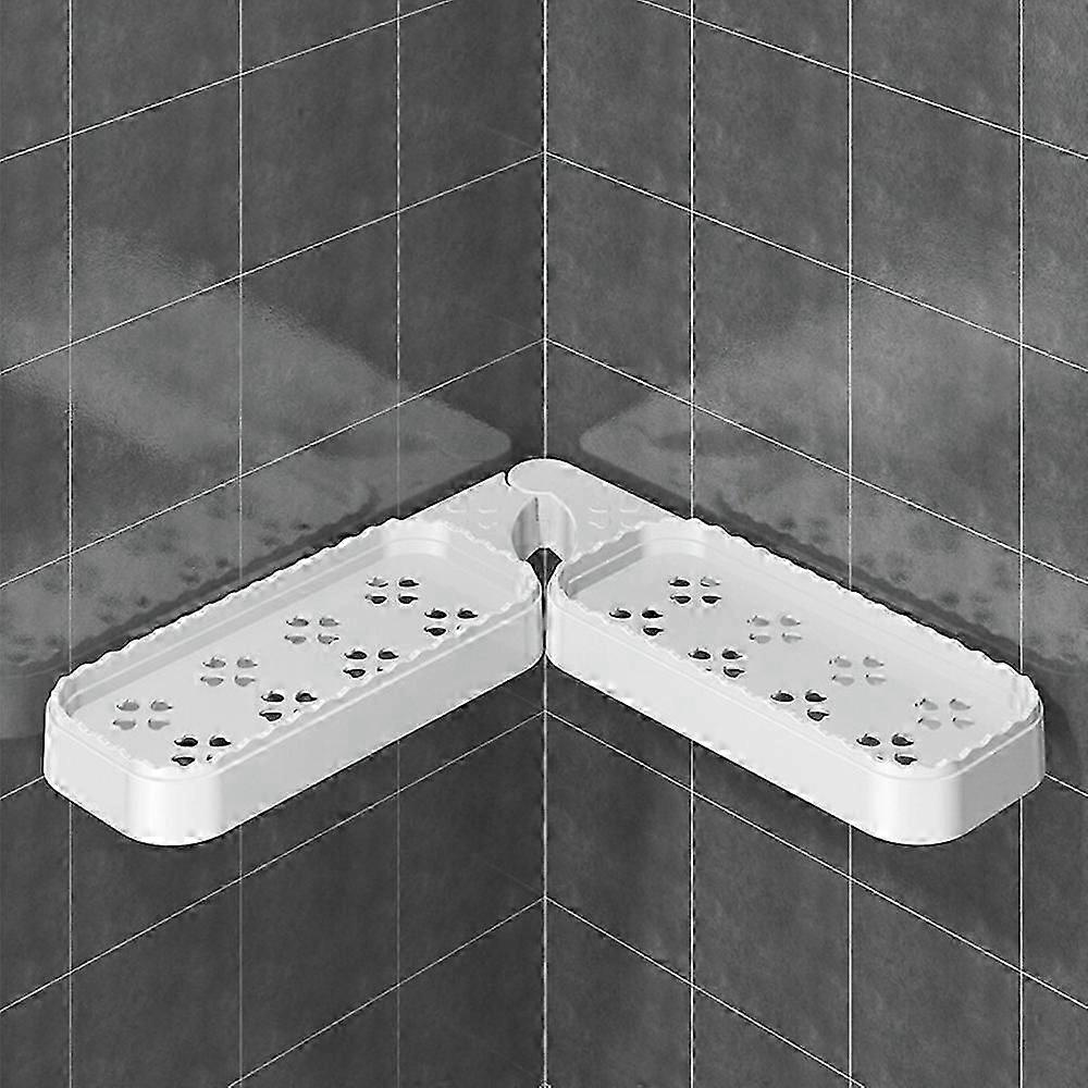 Rotating Corner Shelf Foldable Countertop Organizer Wall Mounted Triangle Rack For Bathroom Kitchen
