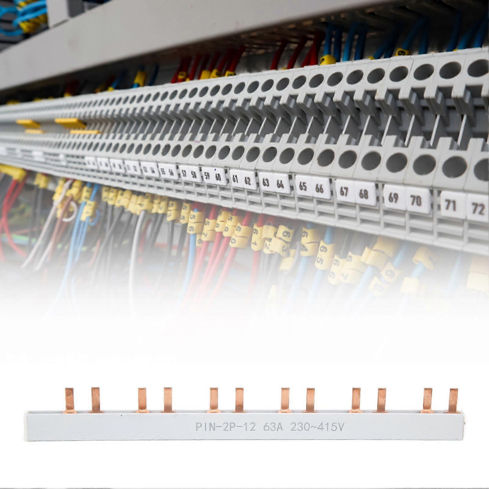 SSRGV PIN TYPE Copper Busbar 63 2P 12 Way PVC Good Conductivity for Circuit Breaker Distribution Box 230415V