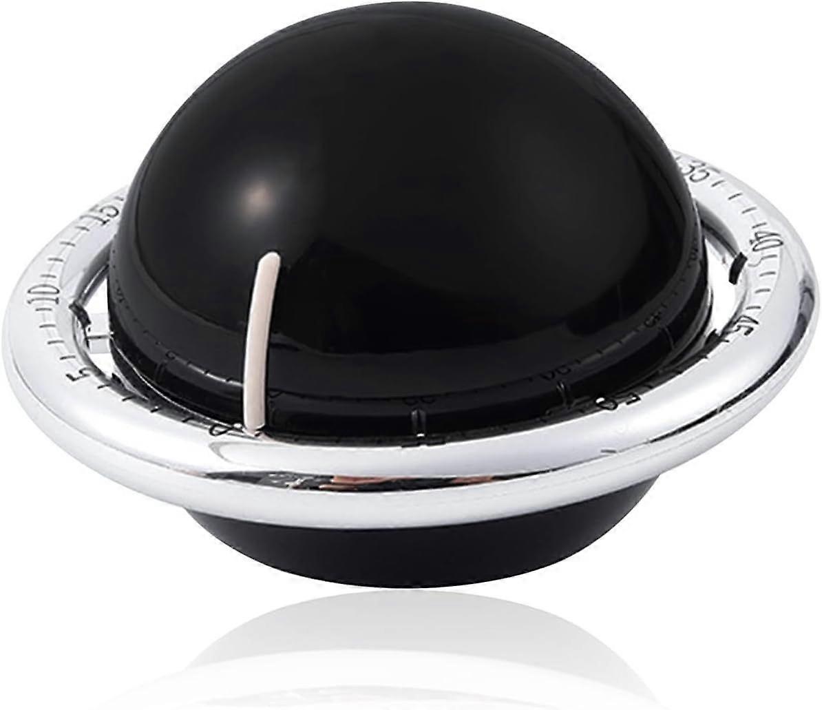 Mechanical Kitchen Timer, Magnetic Kitchen Timer, 60 Minute Countdown Timer, Black Planet Shape, Alarm Clock for Kitchen, Fitness, Classroom