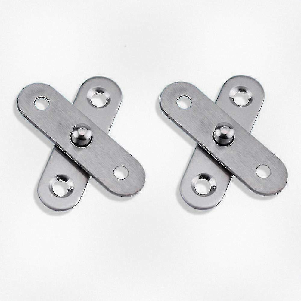 Set of 2 Durable Stainless Steel Door Hinges for Hardware, 360 Degree Swing Door Hinge Mounting, Dimensions 57mm by 16mm, Silver Finish