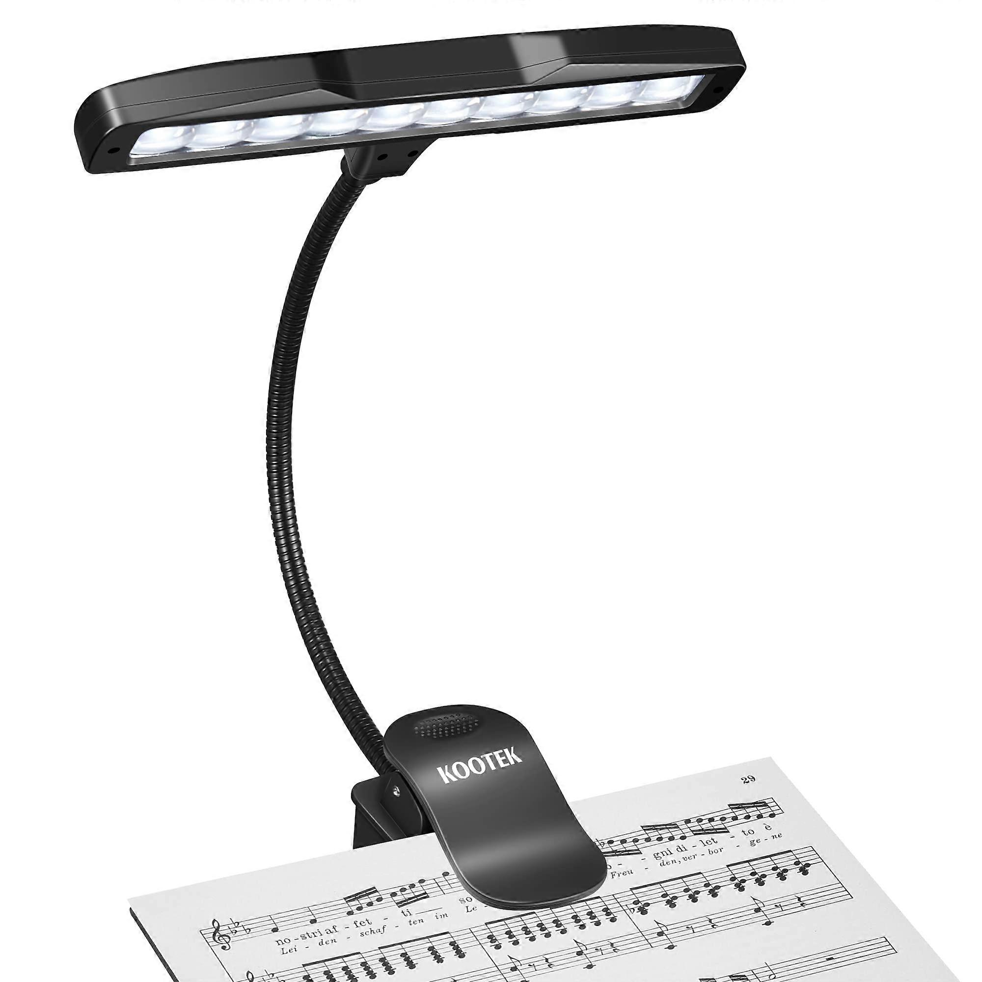 Music Stand Light, Eye Caring Clipon Piano Lamp, 360° Flexible Gooseneck Adjustable Brightness USB Rechargeable