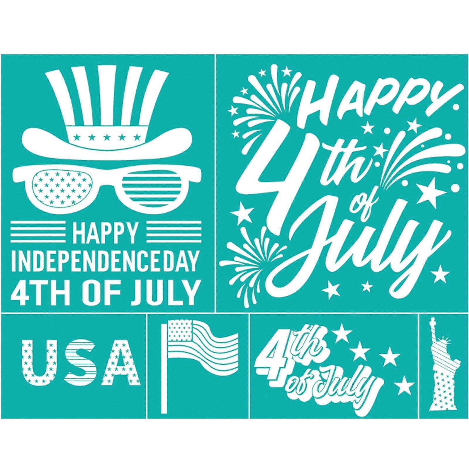 Independence Day Self Adhesive Silk Screen Printing Stencil Mesh Transfers
